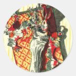 Christmas Bunny Round Stickers