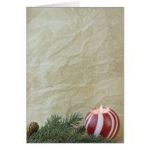 Christmas candle fir branch antique paper ss card
