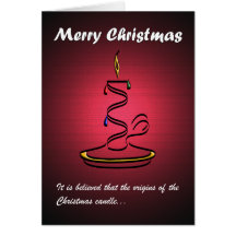 Christmas Candle (Red) Greeting Card