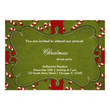 Christmas Candy Cane Custom Invite