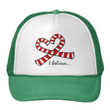 Christmas Candy Cane Heart Cap Hats