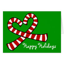 Christmas Candy Cane Heart Card
