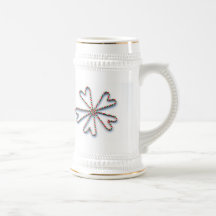 Christmas Candy Cane Heart Flower Mug