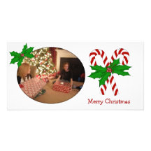 Christmas Candy Cane Photo Card