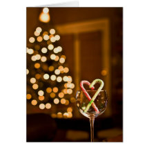 Christmas Candy Cane Wine Card