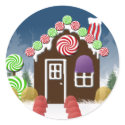Christmas Candy House Holiday Envelope Seals stickers