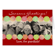 Christmas Candy Photo Card Red