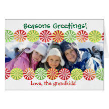 Christmas Candy Photo Card White Green Red