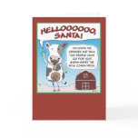 Christmas card: A cow's reminder to Santa
