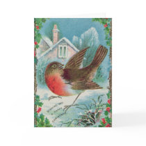 Christmas card depicting a robin