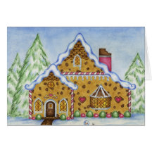 Christmas Card Gingerbread House Lodge