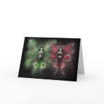 Christmas Card Green and Red Fairies