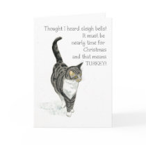 Christmas Card - Grey Tabby Cat