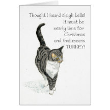 Christmas Card - Grey Tabby Cat