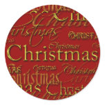 Christmas Card Holiday Season Envelope Seals Round Sticker