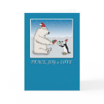 Christmas card: Polar bear and penguin