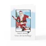 Christmas Card, Santa Ice Hockey Practice
