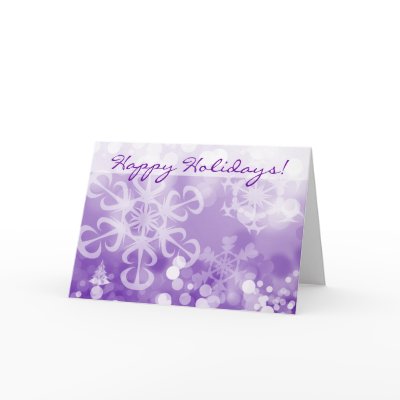 Christmas Card Snow Lights Purple by spacards