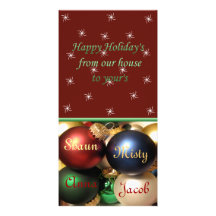 Christmas Card with Stars Personalized Photo Card