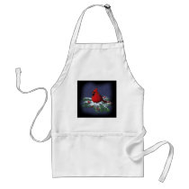 CHRISTMAS CARDINAL: BIRD: ART: SNOW APRONS