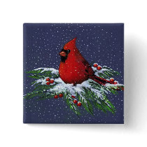 CHRISTMAS CARDINAL: BIRD: ART: SNOW
