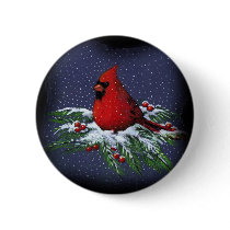 CHRISTMAS CARDINAL: BIRD: ART: SNOW