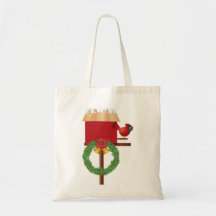 Christmas Cardinal Birdhouse Bag