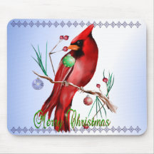 Christmas Cardinal Mousepad