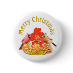 Christmas Cardinals Button