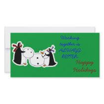 Christmas Cards With Peguins Photo Greeting Card