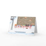 Christmas Carol Cartoon Pigs greeting card