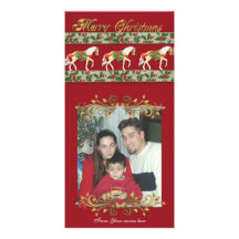 Christmas Carousel horses Photo card