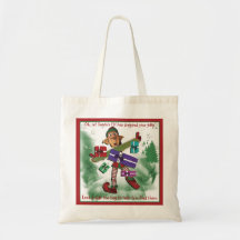 Christmas cartoon elf humoros gifts canvas bags