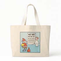 Christmas Cartoon  Santa's Eye Test Tote Bag