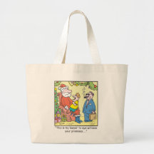 Christmas Cartoon Santa's Promises Canvas Bags