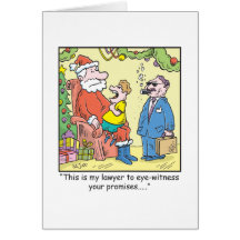 Christmas Cartoon Santa's Promises Greeting Cards