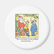 Christmas Cartoon Santa's Promises Magnet