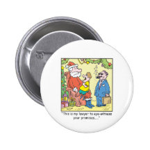 Christmas Cartoon Santa's Promises Pinback Button