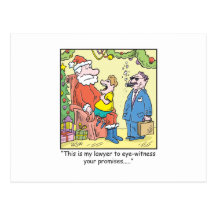Christmas Cartoon Santa's Promises Post Card