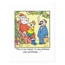 Christmas Cartoon Santa's Promises Post Card