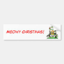 Christmas Cat Tree Bumper Sticker