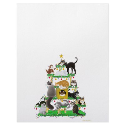 Christmas Cat Tree Letterhead by twopurringcats