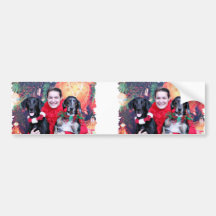 Christmas - Catahoula Brita and Labrador Cooper Bumper Sticker