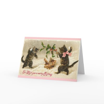 Christmas Cats Greeting Card by MyOtherPlanet