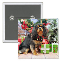 Christmas - Cavalier - Charlie Pinback Buttons