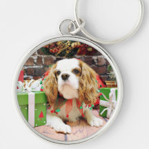 Christmas - Cavalier King Charles Spaniel  Mei Mei Keychain