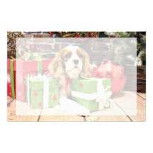 Christmas - Cavalier King Charles Spaniel - Poppy Custom Stationery