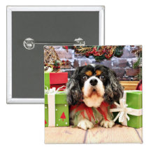 Christmas - Cavalier King Charles Spaniel - Rose Pins