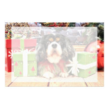 Christmas - Cavalier King Charles Spaniel - Rose Custom Stationery