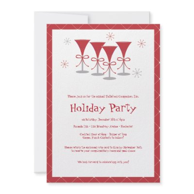 Christmas Cheer Holiday Cocktail Party Invitation by diyinvitations